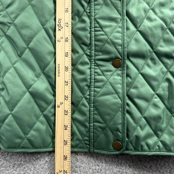 L.L. Bean Vest Womens Large Green Quilted Snap Button Plaid Lined NWOT Outdoor - Picture 4 of 10